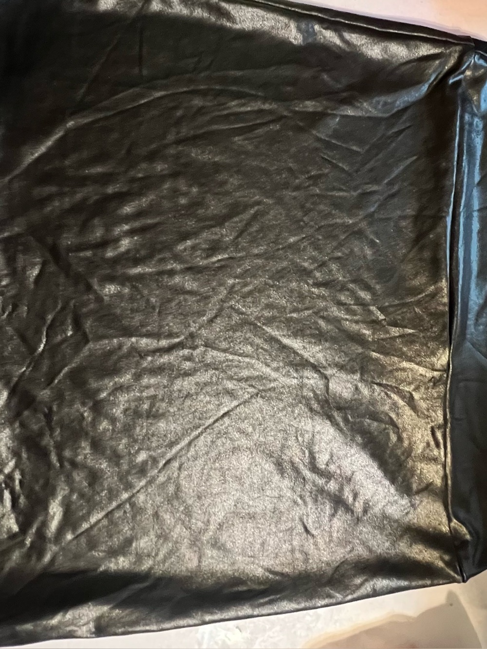 Shiny Black Faux Leather Fabric Panel